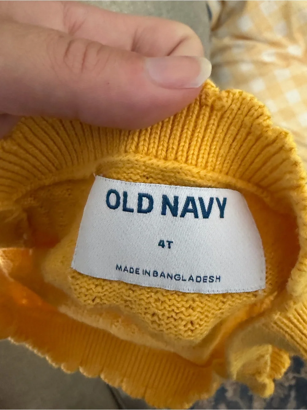Old Navy Yellow Knit Tank Dress with Pink Shell Appliqués